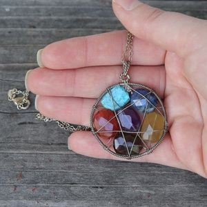 Wiccan Witch Crystal Pendant Necklace Alchemy